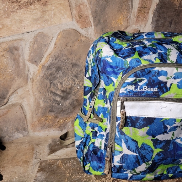 L.l. bean blue/green shark Backpack - Picture 3 of 4